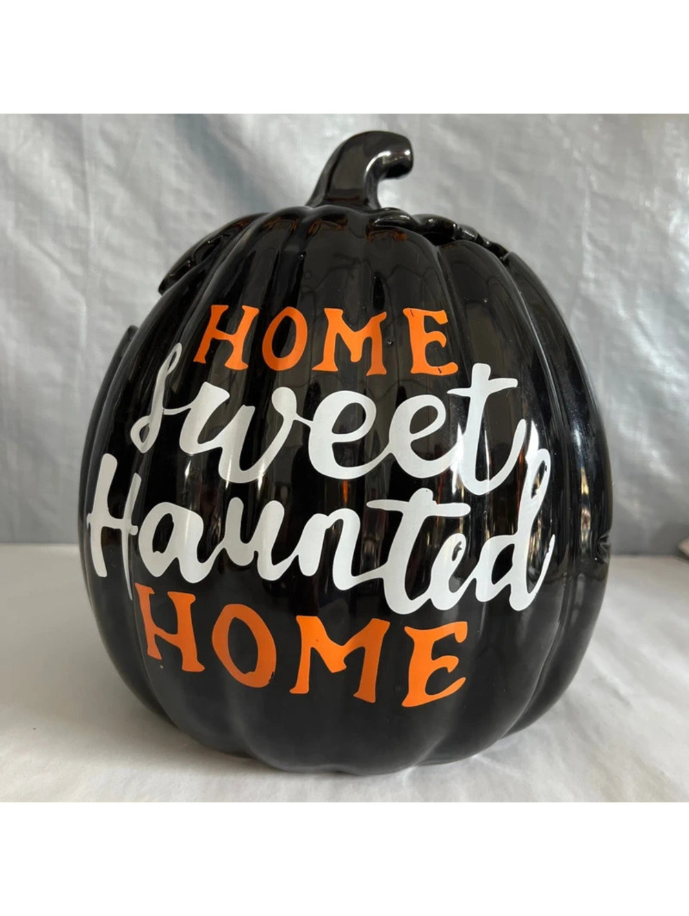 Halloween black ceramic pumpkin decor